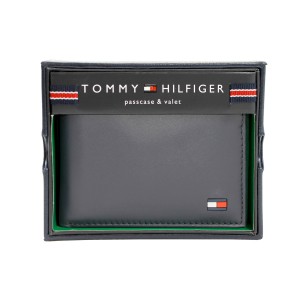 Tommy Hilfiger Men's Leather Cambridge Passcase Wallet with Removable Card Holder - Navy